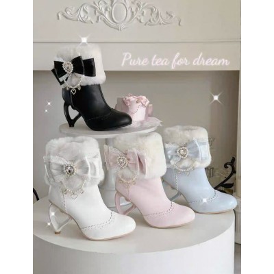 Pure Tea For Dream Maiden Short Boots(Reservation/4 Colours/Full Payment Without Shipping)